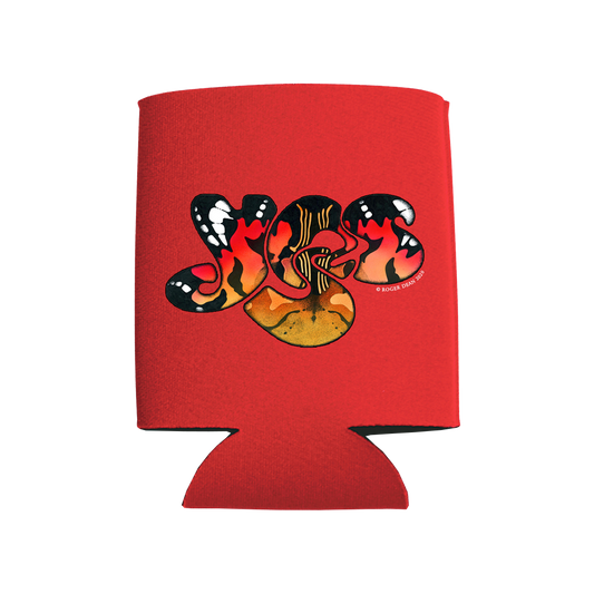 YES monarch logo red sublimated full color koozie.