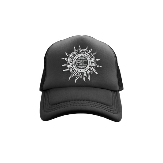 Sun Logo Black Trucker Hat